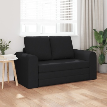 Canapea Pat 2-in-1 Neagră 148x71x83 cm Țesătură - Img 3
