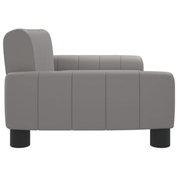 Canapea pentru copii, gri, 70x45x30 cm, piele ecologică - Img 4