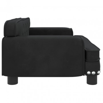 Canapea pentru copii, negru, 70x45x30 cm, catifea - Img 4