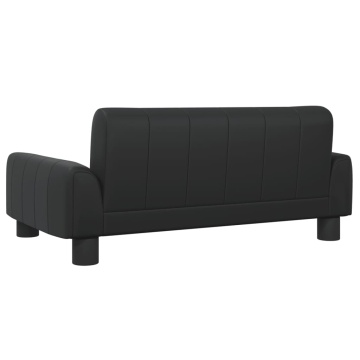 Canapea pentru copii, negru, 70x45x30 cm, piele ecologică - Img 7