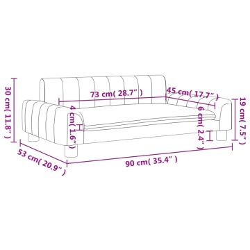 Canapea pentru copii, negru, 90x53x30 cm, piele ecologică - Img 6