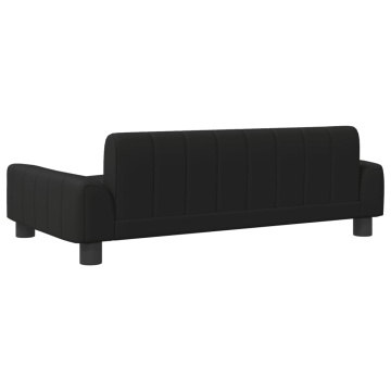 Canapea pentru copii, negru, 90x53x30 cm, piele ecologică - Img 7