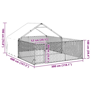 Canisa de exterior cu alergare 4x3x1,9 m otel galvanizat - Img 7