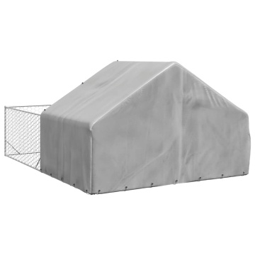 Canisa de exterior cu alergare 4x3x1,9 m otel galvanizat - Img 8