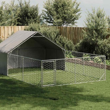 Canisa de exterior cu alergare 6x3x1,9 m otel galvanizat - Img 1