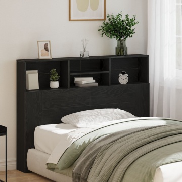 Capitonaj Cabinet - Stejar Negru, 140x19x103.5 cm, Fabricat din Lemn Prelucrat - Img 4