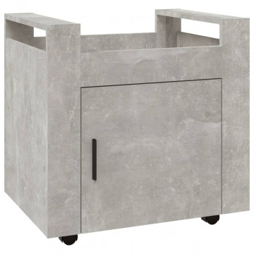 Cărucior de birou, gri beton, 60x45x60 cm, lemn prelucrat - Img 2