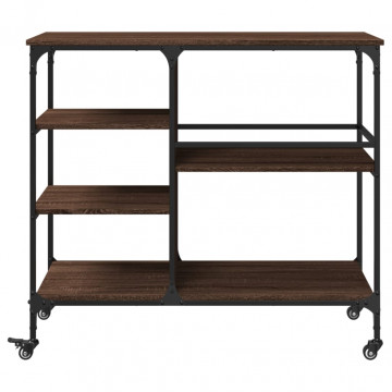 Cărucior de bucătărie, stejar maro 100x45x89,5cm lemn prelucrat - Img 6