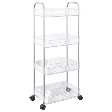 Cărucior de depozitare cu 4 niveluri, transparent acrilic - Img 2