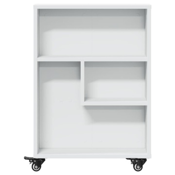 Cărucior de depozitare îngust, alb, 48x13x68 cm, lemn prelucrat - Img 4