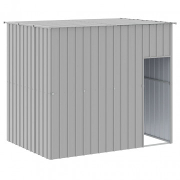 Casă câine & acoperiș gri deschis 214x153x181cm oțel galvanizat - Img 2