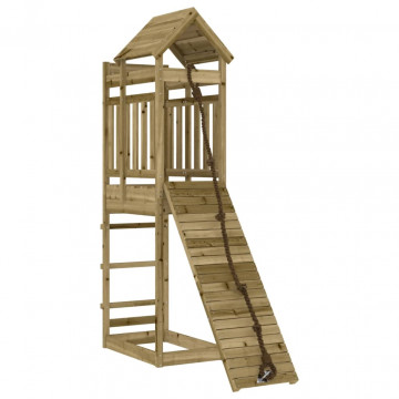 Căsuță de joacă cu perete de cățărat, lemn de pin impregnat - Img 2