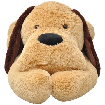 Cățel de pluș de jucărie, maro, 80 cm - Img 2