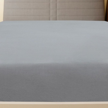 Cearșaf de pat cu elastic, 2 buc., gri, 140x200 cm, bumbac - Img 3
