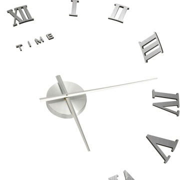 Ceas de perete 3D, argintiu, 100 cm, XXL, design modern - Img 4