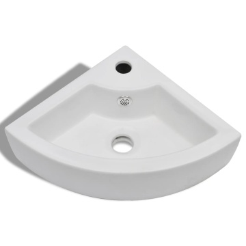 Chiuvetă cu preaplin, alb, 45 x 32 x 12,5 cm - Img 3