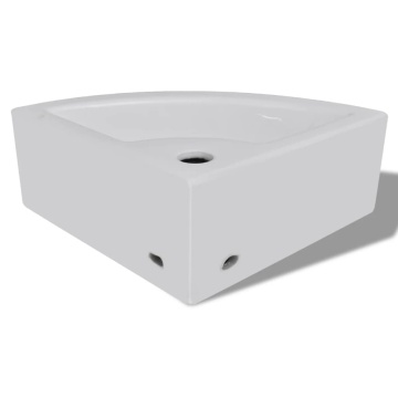 Chiuvetă cu preaplin, alb, 45 x 32 x 12,5 cm - Img 5