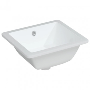 Chiuvetă de baie, alb, 36x31,5x16,5 cm, pătrată, ceramică - Img 2