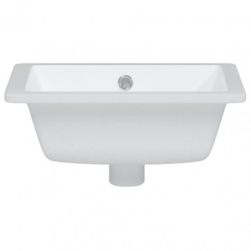 Chiuvetă de baie, alb, 39x30x18,5 cm, pătrată, ceramică - Img 4