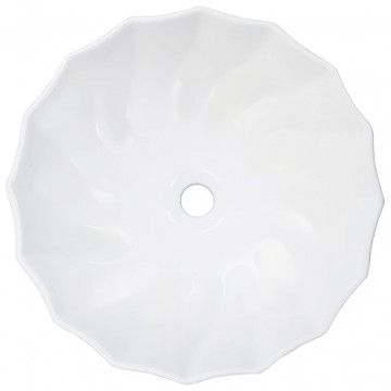 Chiuvetă de baie, alb, 46 x 17 cm, ceramică - Img 2