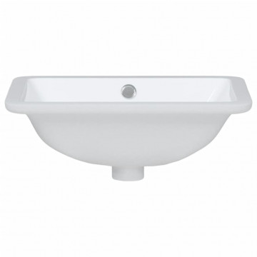 Chiuvetă de baie albă 41,5x26x18,5 cm, ovală, ceramică - Img 4