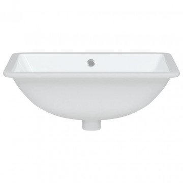 Chiuvetă de baie albă 47,5x35x19,5 cm, dreptunghiular, ceramică - Img 4