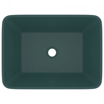 Chiuvetă de baie lux, verde închis mat, 41x30x12 cm, ceramică - Img 3