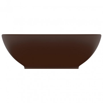 Chiuvetă de lux, maro mat, 40 x 33 cm, ceramică, formă ovală - Img 3