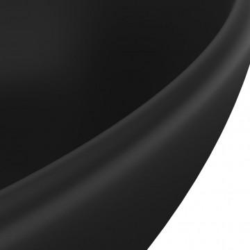 Chiuvetă de lux, negru mat, 40 x 33 cm, ceramică, formă ovală - Img 6