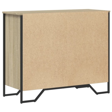 Comodă cu sertare, stejar sonoma 91x35,5x74,5 cm lemn prelucrat - Img 5