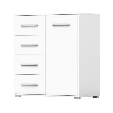 Comoda mini stela 1d4s, pal alb, 90x95x45 cm - Img 2