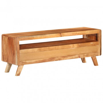 Comodă TV, 110x30x40 cm, lemn masiv de acacia - Img 4