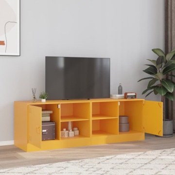 Comodă TV, 2 buc., galben muștar, 67x39x44 cm, oțel - Img 1