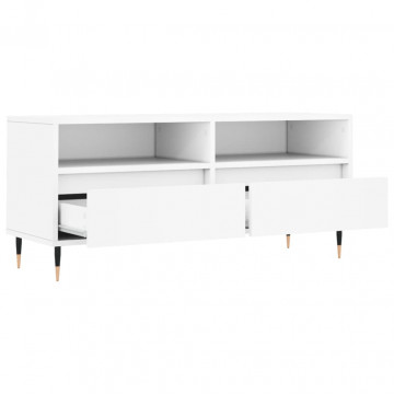 Comodă TV, alb, 100x34,5x44,5 cm, lemn prelucrat - Img 5