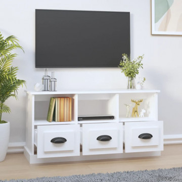 Comodă TV, alb, 100x35x50 cm, lemn prelucrat - Img 3