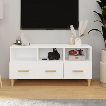 Comodă TV, alb, 102x36x50 cm, lemn compozit - Img 1