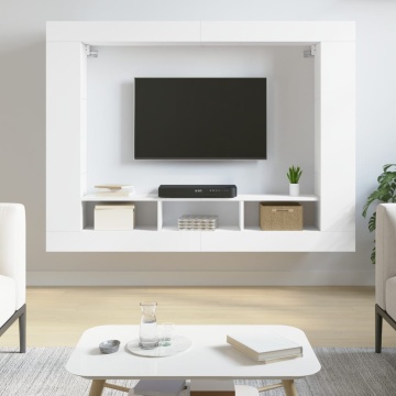 Comodă TV, alb, 152x22x113 cm, lemn prelucrat - Img 1