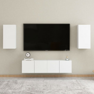 Comodă TV, alb, 30,5x30x60 cm, PAL - Img 6