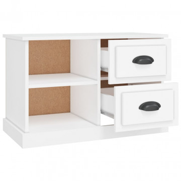 Comodă TV, alb, 73x35,5x47,5 cm, lemn prelucrat - Img 6