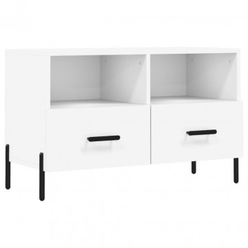 Comodă TV, alb, 80x36x50 cm, lemn prelucrat - Img 2