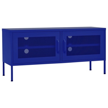 Comodă TV, bleumarin, 105x35x50 cm, oțel - Img 2