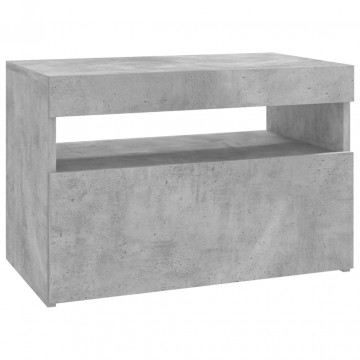 Comodă TV cu lumini LED, gri beton, 60x35x40 cm - Img 3