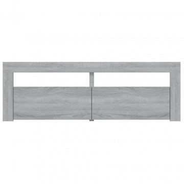 Comodă TV cu lumini LED, gri sonoma, 120x35x40 cm - Img 8