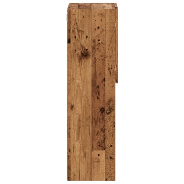 Comodă TV cu lumini LED, lemn vechi, 30,5x30x102 cm - Img 7