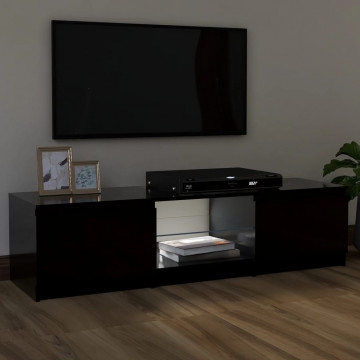 Comodă TV cu lumini LED, negru, 120x30x35,5 cm - Img 8