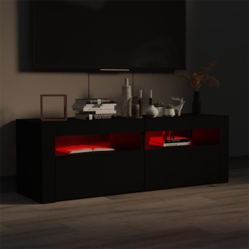 Comodă TV cu lumini LED, negru, 120x35x40 cm - Img 4