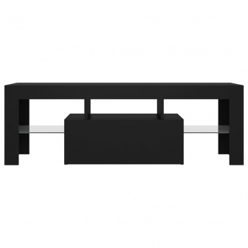 Comodă TV cu lumini LED, negru, 120x35x40 cm - Img 8
