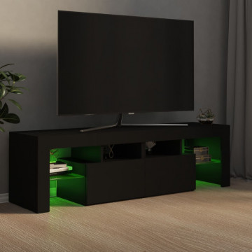 Comodă TV cu lumini LED, negru, 140x36,5x40 cm - Img 8