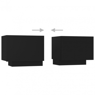 Comodă TV cu lumini LED, negru, 260x35x40 cm - Img 7