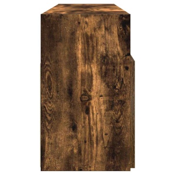 Comodă TV cu lumini LED, stejar fumuriu, 120x30x50 cm - Img 7